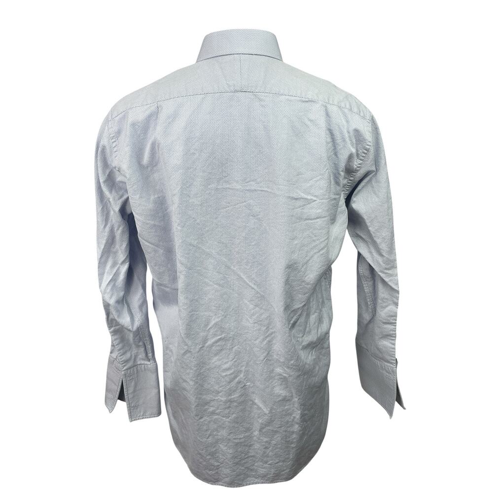 Charles Tyrwhitt Men's Blue Dots Long Sleeve Collared Button Down Shirt Top 44 - Picture 3 of 4